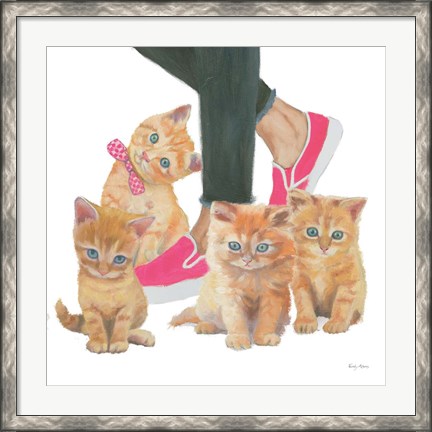 Framed Cutie Kitties I Print