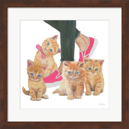 Framed Cutie Kitties I Print