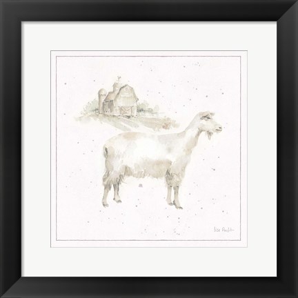 Framed Farm Friends VII Neutral Print