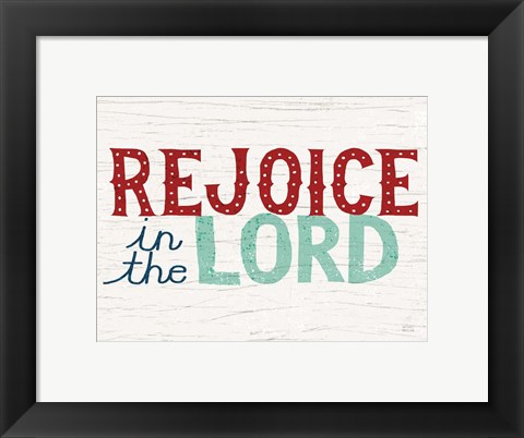 Framed Holiday on Wheels Rejoice in the Lord v2 Print