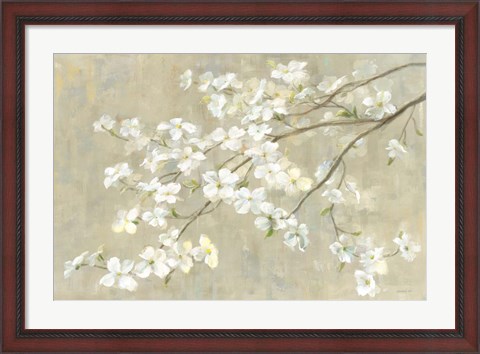 Framed Dogwood in Spring Neutral Crop Print