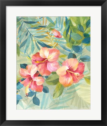 Framed Hibiscus Garden III Print