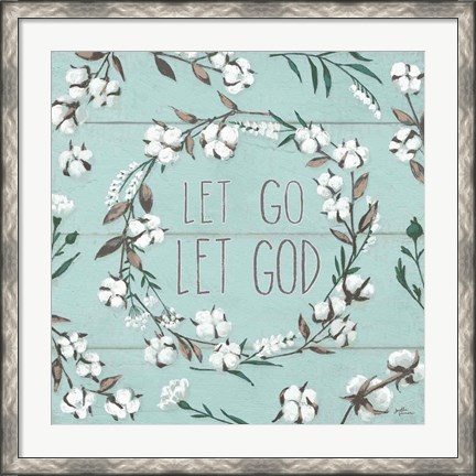Framed Blessed VII Mint Let Go Let God Print