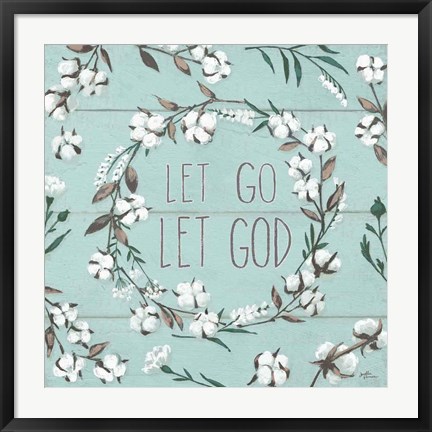 Framed Blessed VII Mint Let Go Let God Print