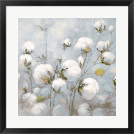 Framed Cotton Field Blue Gray Crop Print