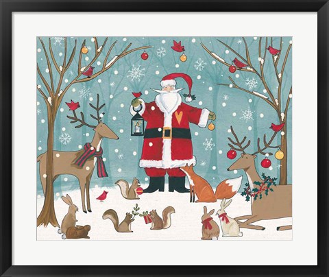 Framed Woodland Christmas VI Print