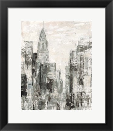 Framed Manhattan Neutral I Crop Print