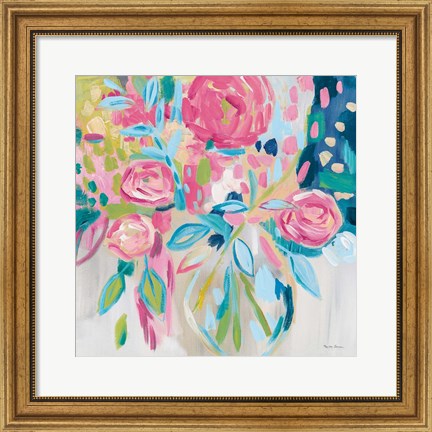 Framed Summer Pink Floral Print