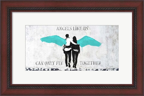 Framed Angels Like Us (Aqua) Print