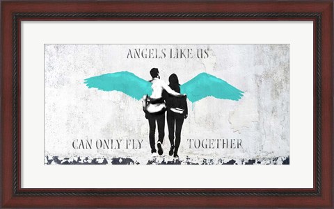 Framed Angels Like Us (Aqua) Print