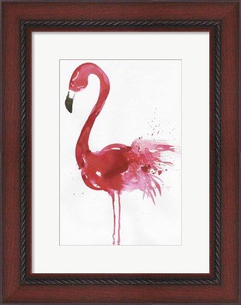 Framed Flamingo Portrait I Print