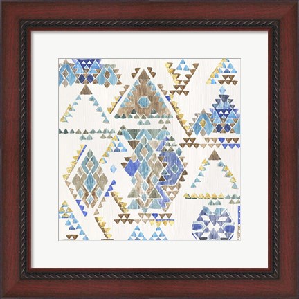 Framed Blue Aztec Print