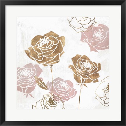 Framed Rose Garden II Print