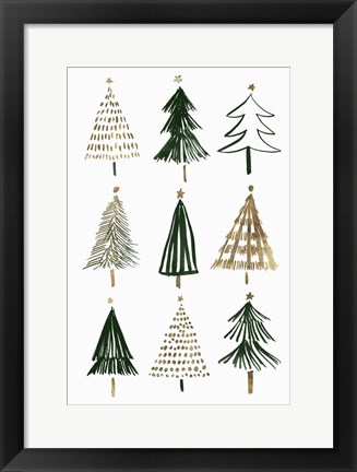 Framed Evergreens I Print