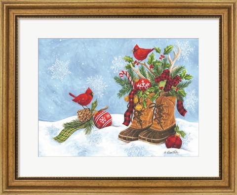 Framed Holiday Boots Print