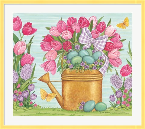 Framed Tulips and Blue Eggs Print