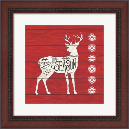Framed Tis the Season Deer Print