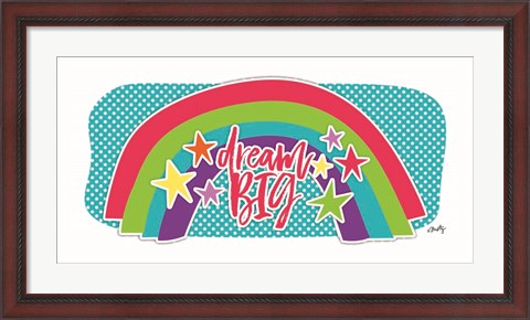 Framed Dream Big Rainbow Print
