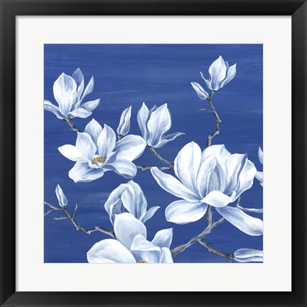 Framed Blooming Magnolias I Print