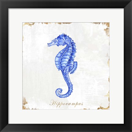 Framed Blue Sea Horse Print