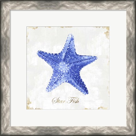 Framed Blue Starfish Print