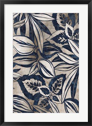 Framed Blue Foliage II Print