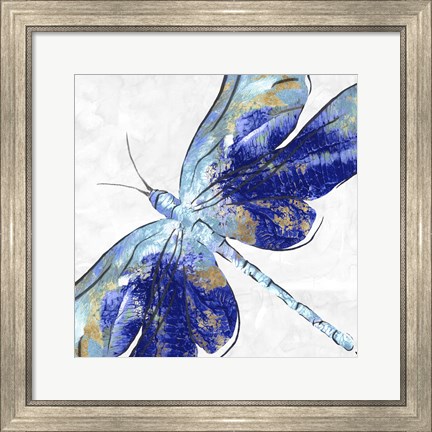 Framed Blue Dragonfly Print