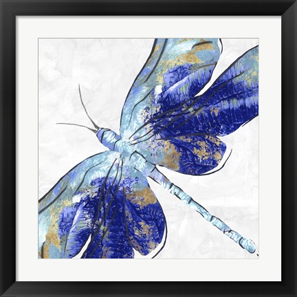 Framed Blue Dragonfly Print