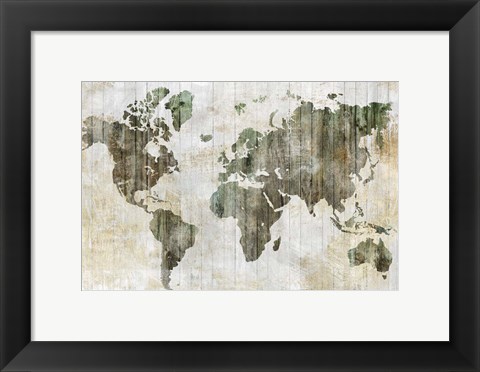 Framed World Map I Print