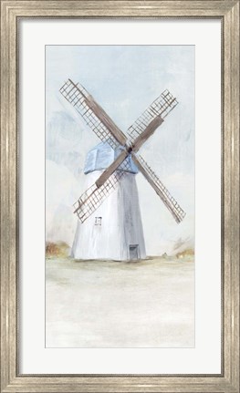 Framed Blue Windmill I Print