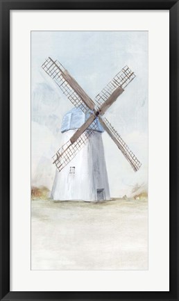 Framed Blue Windmill I Print