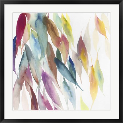 Framed Fallen Colorful Leaves I Print
