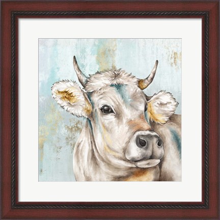 Framed Headstrong Cow I Print