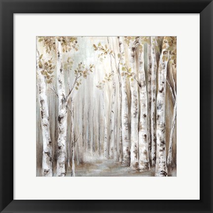 Framed Sunset Birch Forest III Print