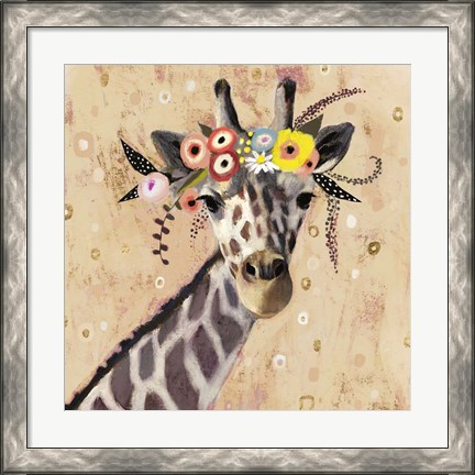 Framed Klimt Giraffe II Print