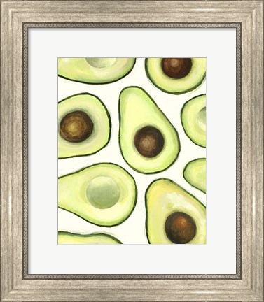 Framed Avocado Arrangement II Print