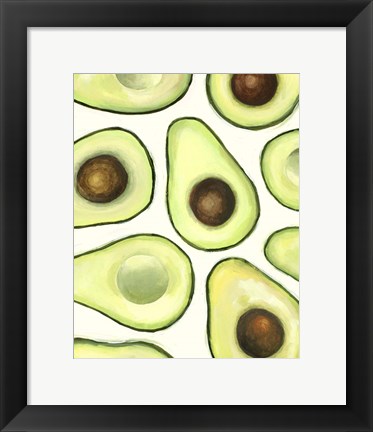 Framed Avocado Arrangement II Print
