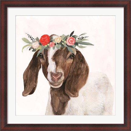 Framed Garden Goat II Print