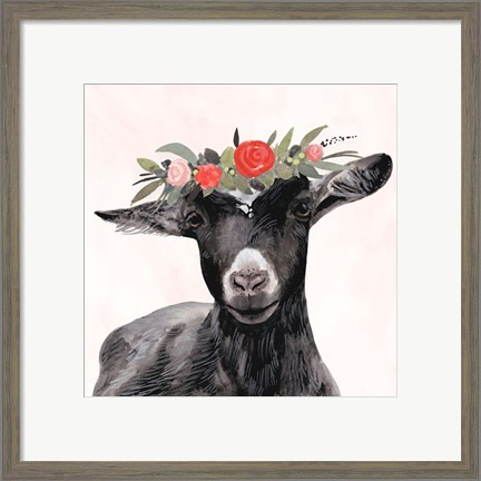 Framed Garden Goat III Print