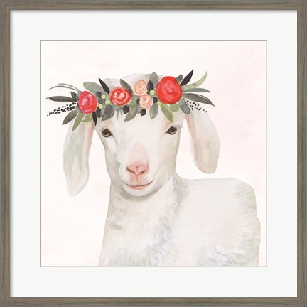Framed Garden Goat IV Print