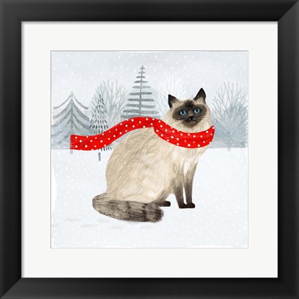 Framed Christmas Cats &amp; Dogs III Print