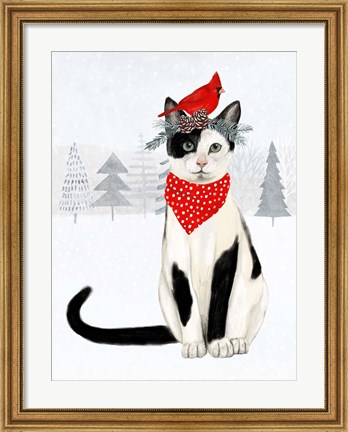 Framed Christmas Cats &amp; Dogs VI Print