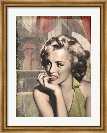 Framed Thinker Red Lips Print