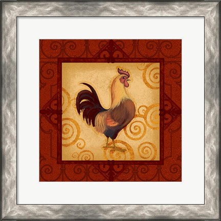 Framed Decorative Rooster I Print