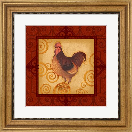 Framed Decorative Rooster III Print