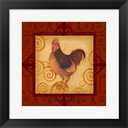 Framed Decorative Rooster III Print