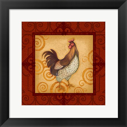 Framed Decorative Rooster IV Print