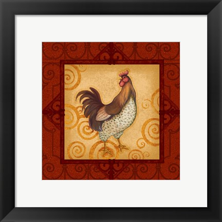 Framed Decorative Rooster IV Print