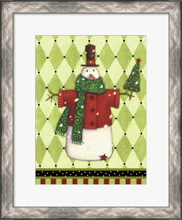 Framed Harlequin Christmas III Print