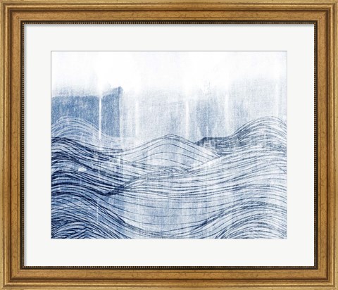 Framed Indigo Waves II Print